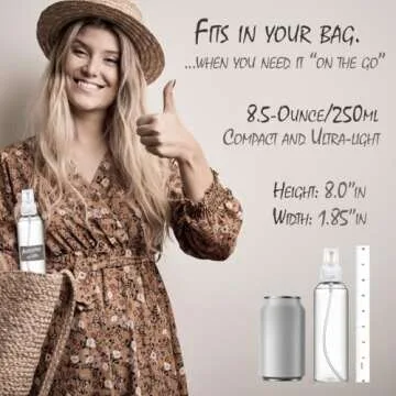 Spray Bottles, 8.5oz/250ml Plastic Spray Bottles, Clear Empty Fine Mist with Cap for Essential Oils, Perfumes, Refillable Liquid Containers (3 Pack)