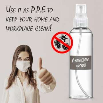 Spray Bottles, 8.5oz/250ml Plastic Spray Bottles, Clear Empty Fine Mist with Cap for Essential Oils, Perfumes, Refillable Liquid Containers (3 Pack)