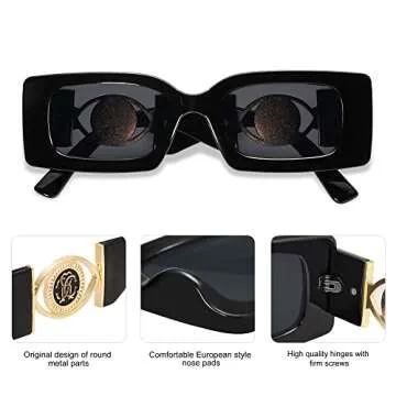 Allarallvr Y2K Rectangle Sunglasses for Women Vintage Trendy 90S Gafas De Sol Para Mujer Sun Glasses AR82074