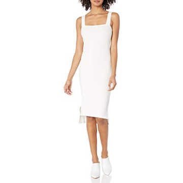The Drop Women's Amelia Square Neck Strappy Bodycon Midi Tank Dress Dress, Ivory, S