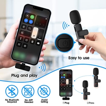 Kdewere Wireless Lavalier Microphone Bundle for iPhone