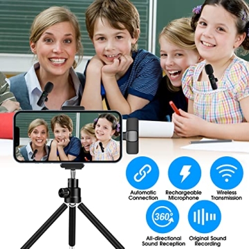 Kdewere Wireless Lavalier Microphone Bundle for iPhone