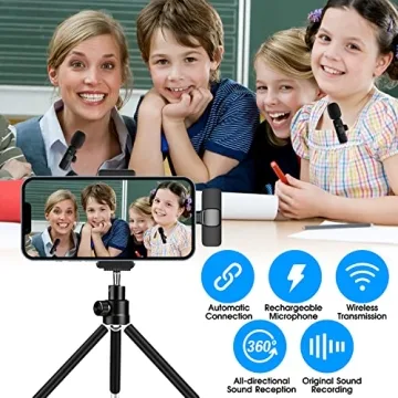 Kdewere Wireless Lavalier Microphone Bundle for iPhone