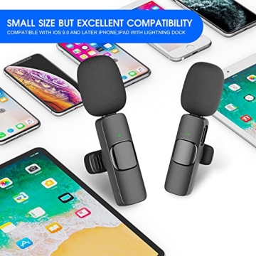 Kdewere Wireless Lavalier Microphone Bundle for iPhone