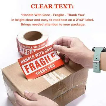 NefLaca 2x3 Fragile Shipping Stickers - 500 Labels