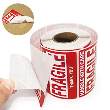 NefLaca 2x3 Fragile Shipping Stickers - 500 Labels