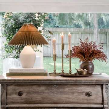 Rustic Cast Iron Taper Candle Holder - Set of 3 Vintage Candle Stands, Candlestick Holders for Wedding, Dining, Party Décor (Antique Brass)