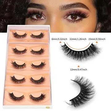 DYSILK Cat Eye Lashes - 5 Pairs Fluffy Mink False Eyelashes