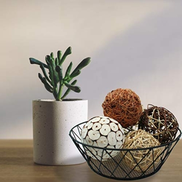 Blue Donuts Decorative Balls - Handcrafted Rattan Set of 6 for Stylish Home Decor