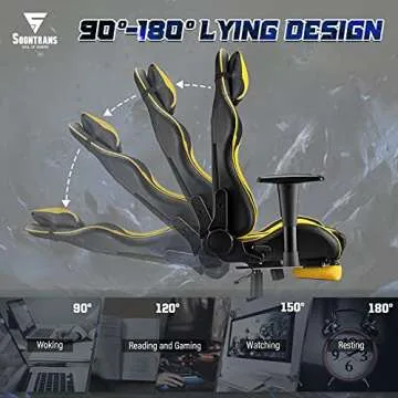 Soontrans Yellow Gaming Chair with Ergonomic Design