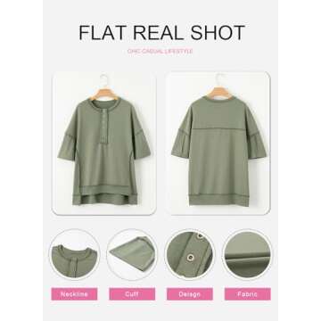 SHEWIN T Shirts for Women Trendy Casual Short Sleeve Shirts V Neck Lightweight Comfy Cute Tops Women's Clothing A Jungle Green Medium