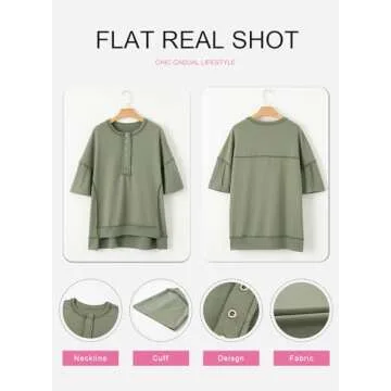 SHEWIN T Shirts for Women Trendy Casual Short Sleeve Shirts V Neck Lightweight Comfy Cute Tops Women's Clothing A Jungle Green Medium
