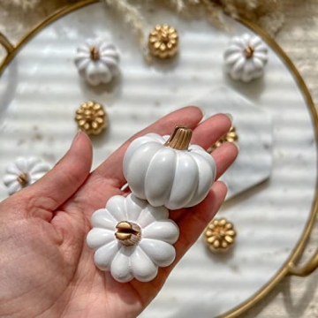 Mini White Pumpkin Place Card Holders for Fall Decor