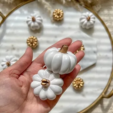 Mini White Pumpkin Place Card Holders for Fall Decor