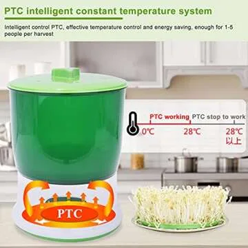 Consfly Bean Sprouts Machine Automatic Bean Sprouts Maker 3 Layers Seed Sprouter with Pressure Plate for Home 110V