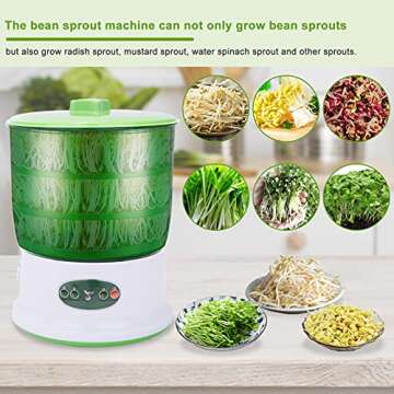 Consfly Bean Sprouts Machine Automatic Bean Sprouts Maker 3 Layers Seed Sprouter with Pressure Plate for Home 110V