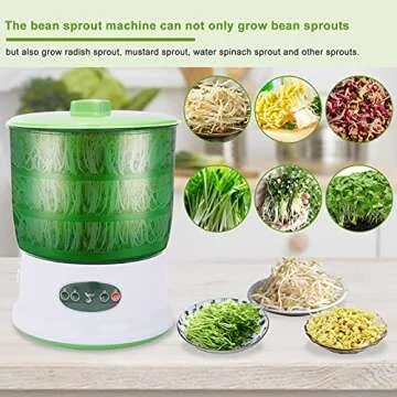 Consfly Bean Sprouts Machine Automatic Bean Sprouts Maker 3 Layers Seed Sprouter with Pressure Plate for Home 110V