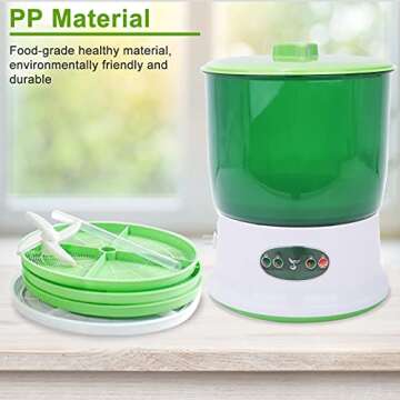 Consfly Bean Sprouts Machine Automatic Bean Sprouts Maker 3 Layers Seed Sprouter with Pressure Plate for Home 110V