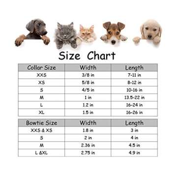 Lionet Paws Boy Dog Collar with Bowtie, Comfortable Adjustable Cute Blue Plaid Bow Tie Collar for Male Dogs Gift, Small, Neck 10-16 inches