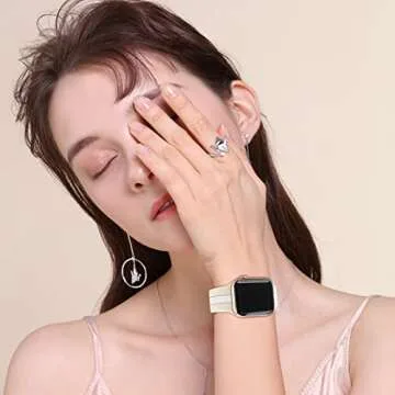 Designer Sport Band Compatible with Apple Watch iWatch Bands 38mm 40mm 41mm 42mm 44mm 45mm 49mm Men Women, Soft Silicone Strap Wristbands for Apple Watch Series 9/8/7/6/5/4/3/2/1/SE/Ultra