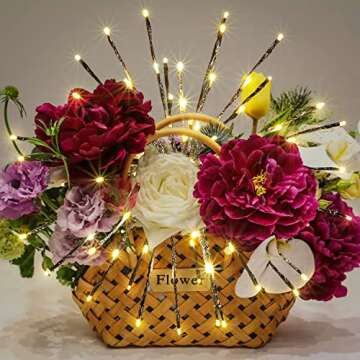 Lightshare 24" Starburst Light Lighted Ball 160 LED Firework Lights Twinkle Warm White Hanging Ball Dual-use for Patio Walkway Pathway Decoration Indoor/Outdoor