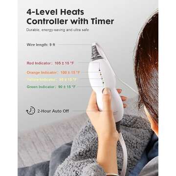 Uttermara 2 in 1 Heated Weighted Blanket, 15 pounds Weighted Electric Blanket with 4 Heating Levels for Cozy Warmth and Soothing Comfort, Twin Size 48 x 72 inches Heating Throw for Deep Slee in Grey