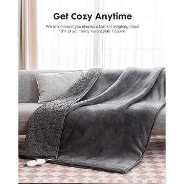 Uttermara 2 in 1 Heated Weighted Blanket, 15 pounds Weighted Electric Blanket with 4 Heating Levels for Cozy Warmth and Soothing Comfort, Twin Size 48 x 72 inches Heating Throw for Deep Slee in Grey