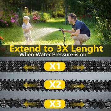 Flexible 75 ft Expandable Garden Hose with Brass Connectors