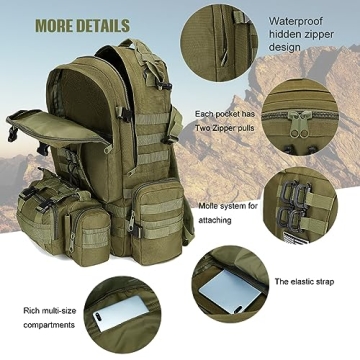 Military Tactical Backpack | 40-50L Molle System Rucksack