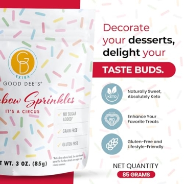 Keto Rainbow Sprinkles Sugar-Free Low Carb Gluten-Free
