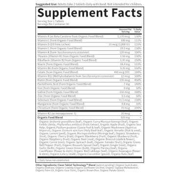 Garden of Life Organics Organic Multivitamin for Women - Womens Multi with Vitamin C, D, Folate, B6, B12, Biotin, Iron, Vegan Whole Food Vitamins for Women, Energy, Skin, Nails, 60 Tablets