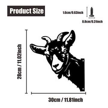 Yungeln Peeping Goat Metal Art Farm Garden Decor Garden Fence Decoration Outdoor Decoration for Farm...