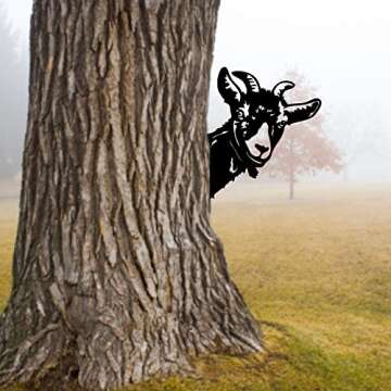 Yungeln Peeping Goat Metal Art Farm Garden Decor Garden Fence Decoration Outdoor Decoration for Farmhouse,Yard,Lawn