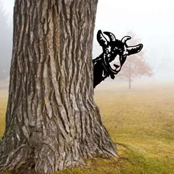 Yungeln Peeping Goat Metal Art Farm Garden Decor Garden Fence Decoration Outdoor Decoration for Farmhouse,Yard,Lawn