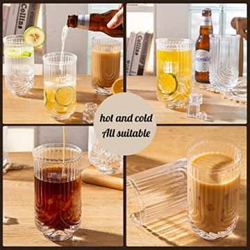 INSETLAN Vintage Handblown Glassware Set of 4 Stylish Tumblers