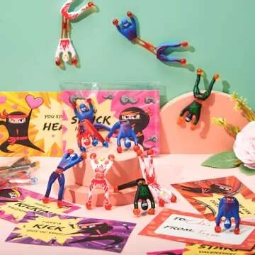 JOYIN 28 Packs Sticky Wall Climbing Men Ninja Set, Wall Climbers Stress Relief Toys for Kids Party Favor, Classroom Exchange Prizes, Greeting Cards