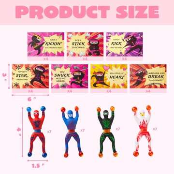 JOYIN 28 Packs Sticky Wall Climbing Men Ninja Set, Wall Climbers Stress Relief Toys for Kids Party Favor, Classroom Exchange Prizes, Greeting Cards
