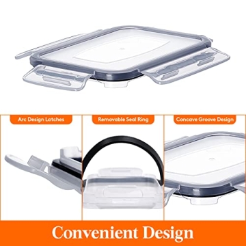 Lifewit 24pcs Airtight Food Storage Containers with Universal Lids, Plastic Cereal Containers Storage Set with Labels Marker in Kitchen Pantry, Sugar Flour Dry Food, BPA Free