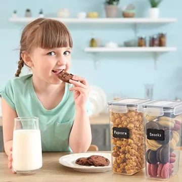 Lifewit 24pcs Airtight Food Storage Containers with Universal Lids, Plastic Cereal Containers Storage Set with Labels Marker in Kitchen Pantry, Sugar Flour Dry Food, BPA Free