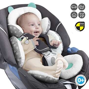 BENBAT Total Body Baby Support Pillow - Stroller Or Car Seat Baby Body Support Pillow - Baby Head Support Pillow and Body Support for Babies - Newborn Gifts and Gifts for Baby Shower (White)