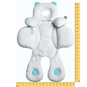 BENBAT Total Body Baby Support Pillow - Stroller Or Car Seat Baby Body Support Pillow - Baby Head Support Pillow and Body Support for Babies - Newborn Gifts and Gifts for Baby Shower (White)