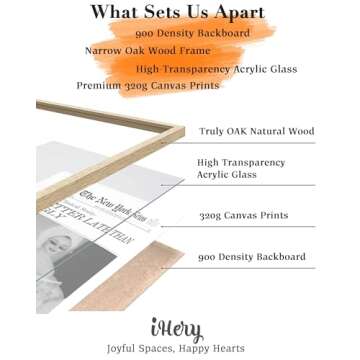 iHery Natural OAK Wood Trendy Retro Newspaper Headline Framed Wall Art, 12x16 in Better Late Than Ug...