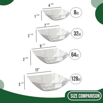 Stylish Disposable Serving Bowls Pack of 6, 32 Oz