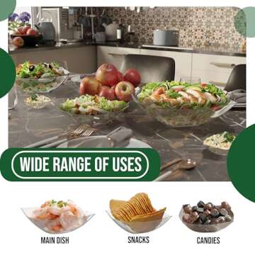 Stylish Disposable Serving Bowls Pack of 6, 32 Oz