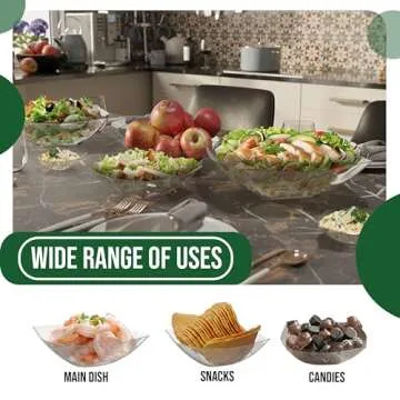 Stylish Disposable Serving Bowls Pack of 6, 32 Oz