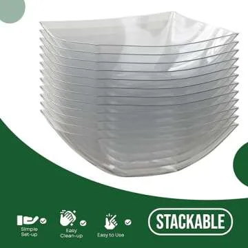 Stylish Disposable Serving Bowls Pack of 6, 32 Oz