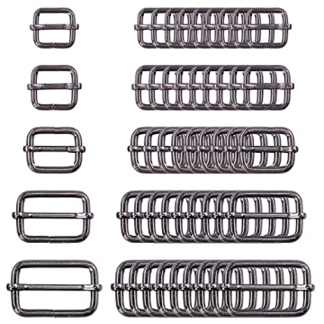 Swpeet Multi-Purpose Metal Rectangle Adjuster Triglides Buckles for Crafting