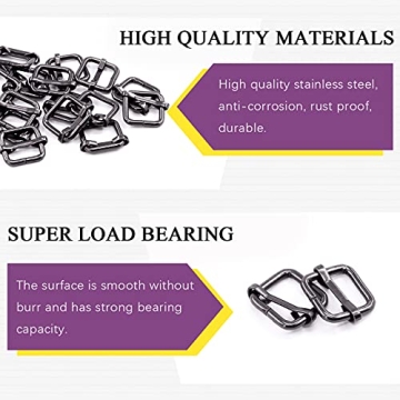 50Pcs Metal Rectangle Adjuster Buckles for DIY Crafts