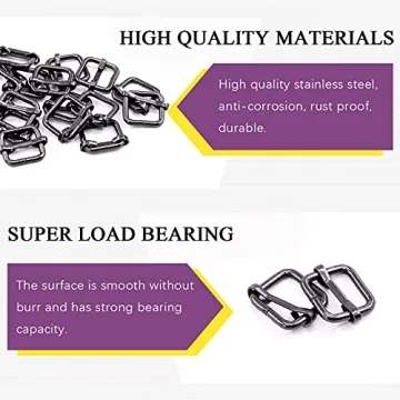 50Pcs Metal Rectangle Adjuster Buckles for DIY Crafts