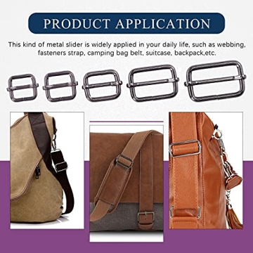 50Pcs Metal Rectangle Adjuster Buckles for DIY Crafts